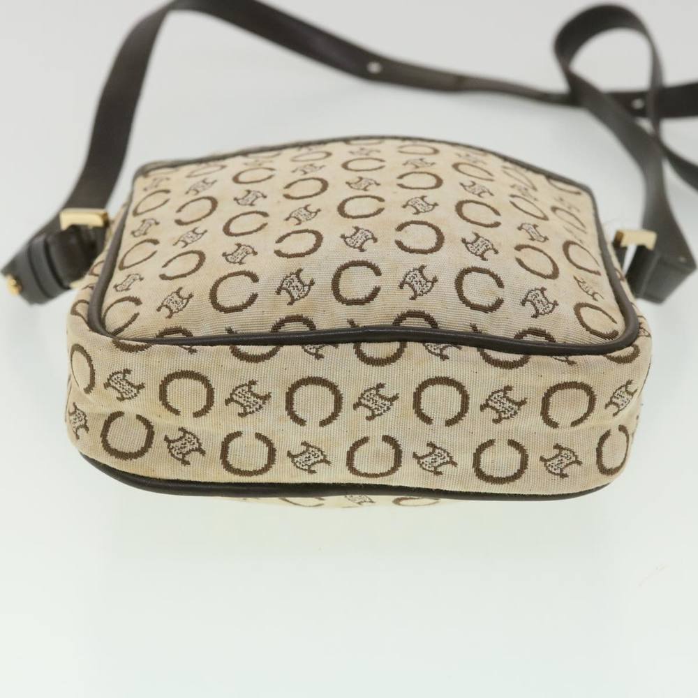 CELINE C Macadam Canvas Shoulder Bag White Brown MC01/1 Auth ar9019 - Picture 5 of 16
